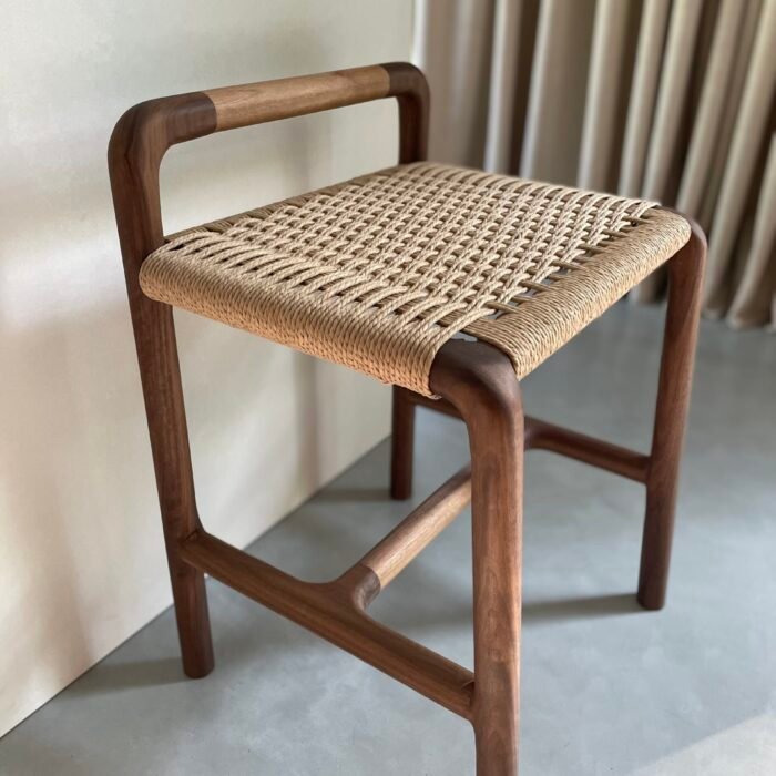 Sznurek duński, orzech amerykański, stołek, taboret, premium, lekki,